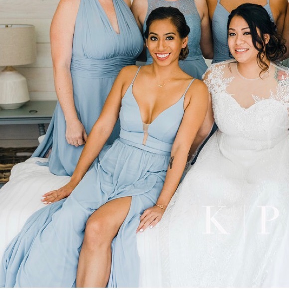 Dusty Blue Azazie Bridesmaid Dress - Picture 6 of 6